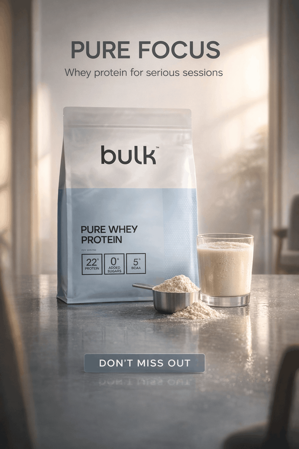 Studio campaign image for pure whey protein